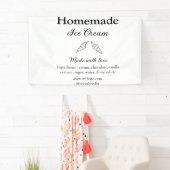 Zelfgemaakt ijs en ingrediënten gemaakt met liefde spandoek (Insitu)