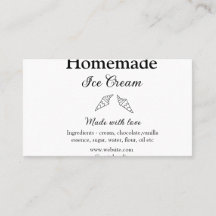 Zelfgemaakt ijs en ingrediënten gemaakt met liefde