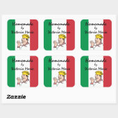 Zelfgemaakt Italiaans eten gepersonaliseerd Vierkante Sticker (Vel)