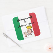 Zelfgemaakt Italiaans eten gepersonaliseerd Vierkante Sticker (Envelop)