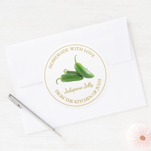 Zelfgemaakt Jalapeno Jelly Label | Wit (Envelop)