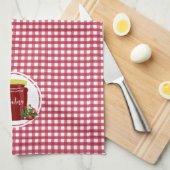 Zelfgemaakt Jam Red and White Gingham bewerkbaar l Theedoek (Quarter Fold)