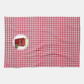 Zelfgemaakt Jam Red and White Gingham bewerkbaar l Theedoek (Horizontaal)