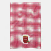 Zelfgemaakt Jam Red and White Gingham bewerkbaar l Theedoek (Verticaal)