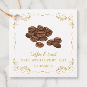  Zelfgemaakt Koffie Extract Square Hang Label