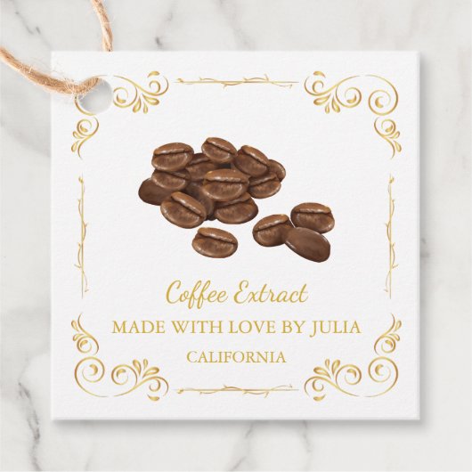  Zelfgemaakt Koffie Extract Square Hang Label (Voorkant)