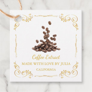  Zelfgemaakt Koffie Extract Square Hang Label