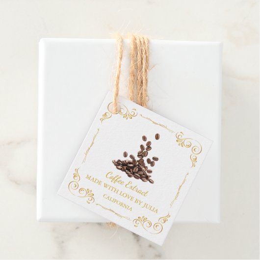 Zelfgemaakt Koffie Extract Square Hang Label (In situ)