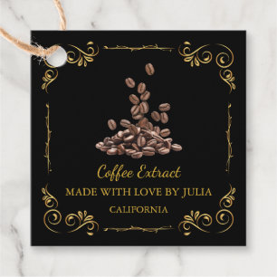 Zelfgemaakt Koffie Extract Square Hang Label