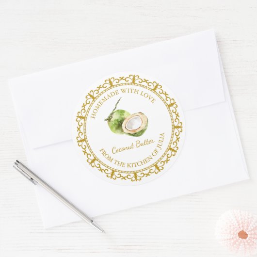  Zelfgemaakt Kokosboter Label L Wit (Envelop)