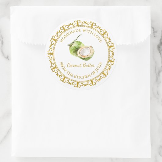  Zelfgemaakt Kokosboter Label L Wit (Tas)