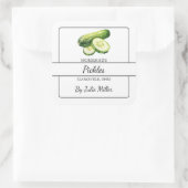 Zelfgemaakt komkommer augurken vierkant label (Tas)