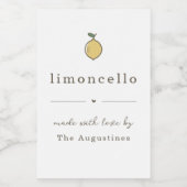 Zelfgemaakt Limoncello cadeau label Voedselcontainer Etiket (Enkel label)