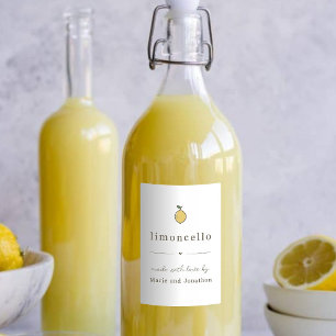 Zelfgemaakt Limoncello cadeau label Voedselcontainer Etiket