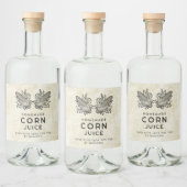 Zelfgemaakt maïssap met twee kolven likeurfles etiket (Flessen)