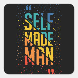 Zelfgemaakt Man Funny LGBTQ Pride Maand Vierkante Sticker