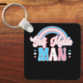 Zelfgemaakt Man Gay Trans Pride Flag Transgender F Sleutelhanger (Voorkant)
