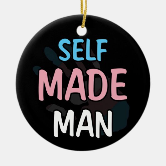Zelfgemaakt Man Transman LGBT TransPride Flag Gift Keramisch Ornament (Voorkant)