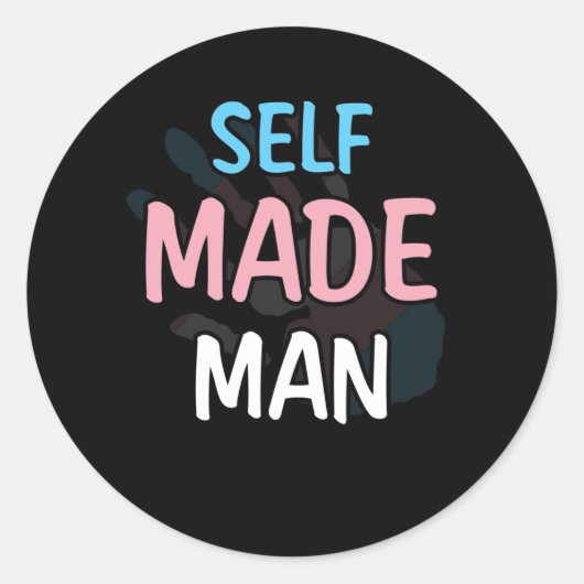 Zelfgemaakt Man Transman LGBT TransPride Flag Gift Ronde Sticker (Voorkant)