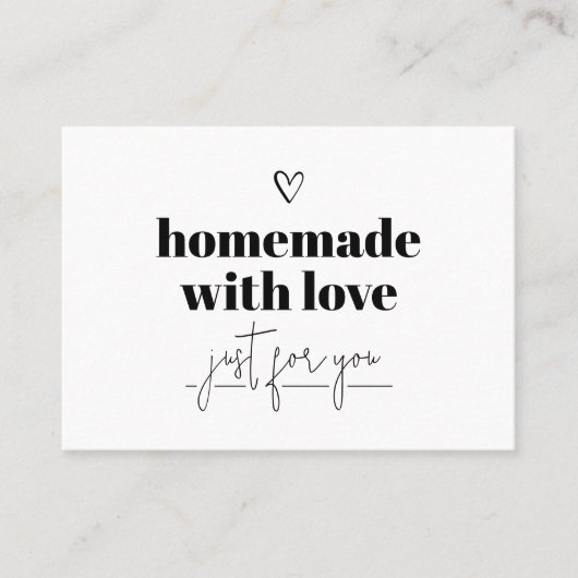 Zelfgemaakt met liefde bedankje visitekaartje (Voorkant)