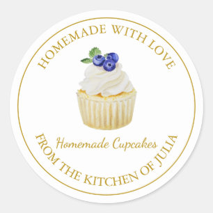 Zelfgemaakt met liefde Blueberry Cupcake Label   W