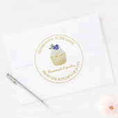 Zelfgemaakt met liefde Blueberry Cupcake Label | W (Envelop)