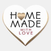 Zelfgemaakt met liefde Bronze Heart Shaped Label (Voorkant)