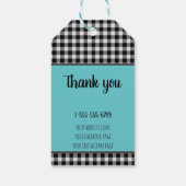 Zelfgemaakt met liefde Buffalo Plaid en Blauwgroen Cadeaulabel (Achterkant)