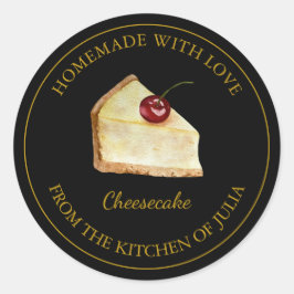 Zelfgemaakt met liefde Cheesecake Label | Zwart