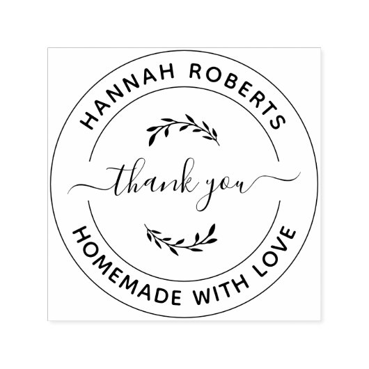 Zelfgemaakt met Liefde Dank U Zelfinktende Stempel (Design)