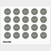 Zelfgemaakt met liefde Dark Sage Green Ronde Sticker (Vel)