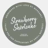 Zelfgemaakt met liefde Dark Sage Green Ronde Sticker (Voorkant)