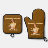 Zelfgemaakt met liefde en veel boter ovenwant & pannenlap set (Voorkant)