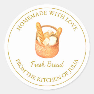 Zelfgemaakt met liefde Fresh Bread Label Wit