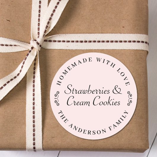 Zelfgemaakt met liefde gepersonaliseerd bakken cad ronde sticker