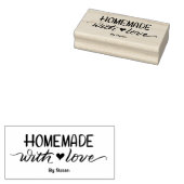 Zelfgemaakt met liefde kalligrafie rubberstempel (Gestempeld)