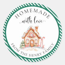 Zelfgemaakt met liefde Kerstcadeau Label Stickers