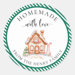 Zelfgemaakt met liefde Kerstcadeau Label Stickers