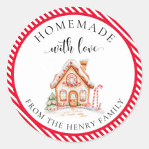 Zelfgemaakt met liefde Kerstcadeau Label Stickers