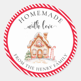 Zelfgemaakt met liefde Kerstcadeau Label Stickers
