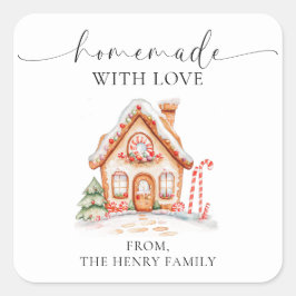 Zelfgemaakt met liefde Kerstcadeau Label Stickers