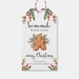 Zelfgemaakt met liefde Kerstcadeau Tags Cadeaulabel