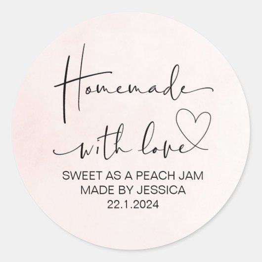 Zelfgemaakt met liefde kleine bedrijven dank u Sch Ronde Sticker (Voorkant)