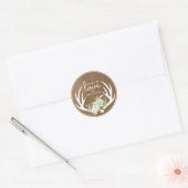 Zelfgemaakt met liefde kraft papier boho geweien ronde sticker (Envelop)