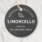 Zelfgemaakt met Liefde Limoncello Modern Chalkboar Bedankjes Labels (Achterkant)