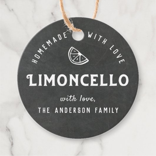 Zelfgemaakt met Liefde Limoncello Modern Chalkboar Bedankjes Labels (Voorkant)