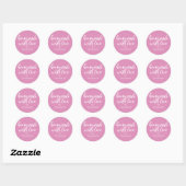 Zelfgemaakt met Liefde Persoonlijk Roze Fuchsia Ge Ronde Sticker (Vel)