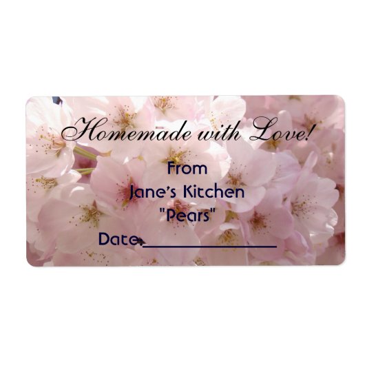 Zelfgemaakt met Liefde! Potlabels Van Naam Keuken Etiket (Voorkant)