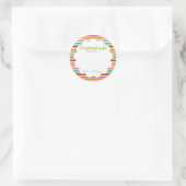 Zelfgemaakt met liefde regenboog ronde sticker (Tas)
