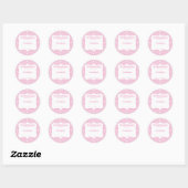 Zelfgemaakt met liefde roze gingham ronde sticker (Vel)